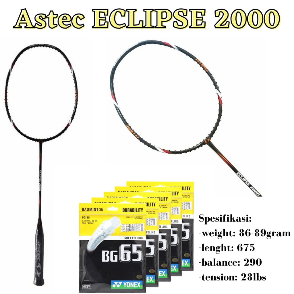 Astec Eclipse Badminton Racket 2000 | Shopee Philippines