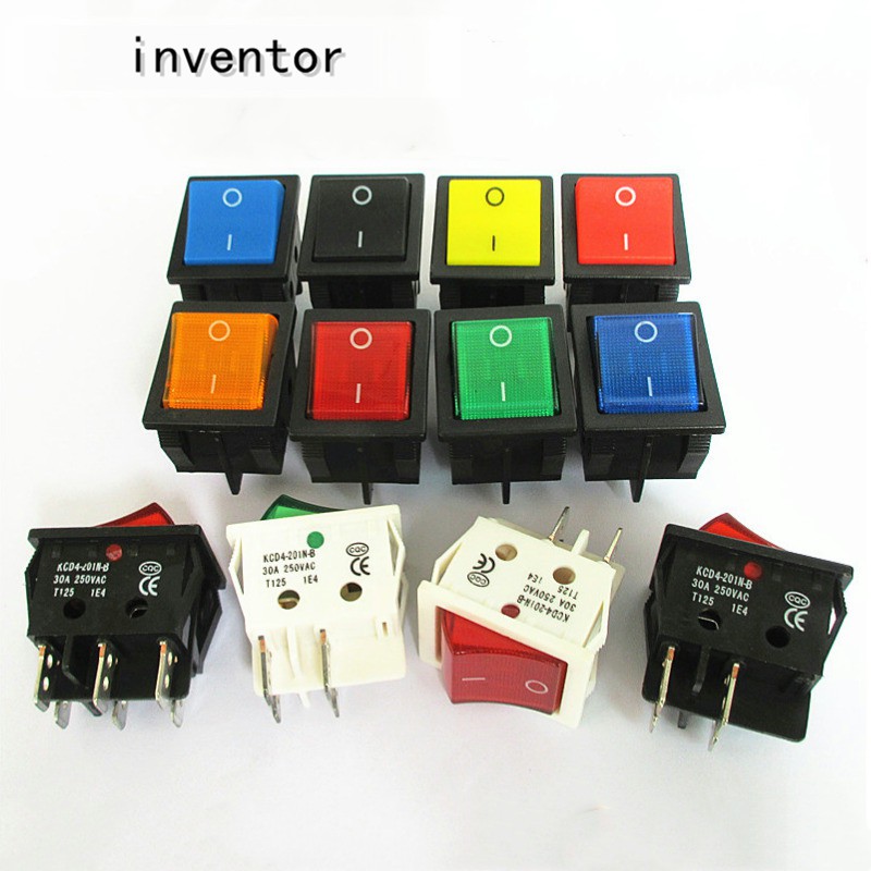 KCD4 Electric Welding Machine Switch Ship Type Switch With Red Light