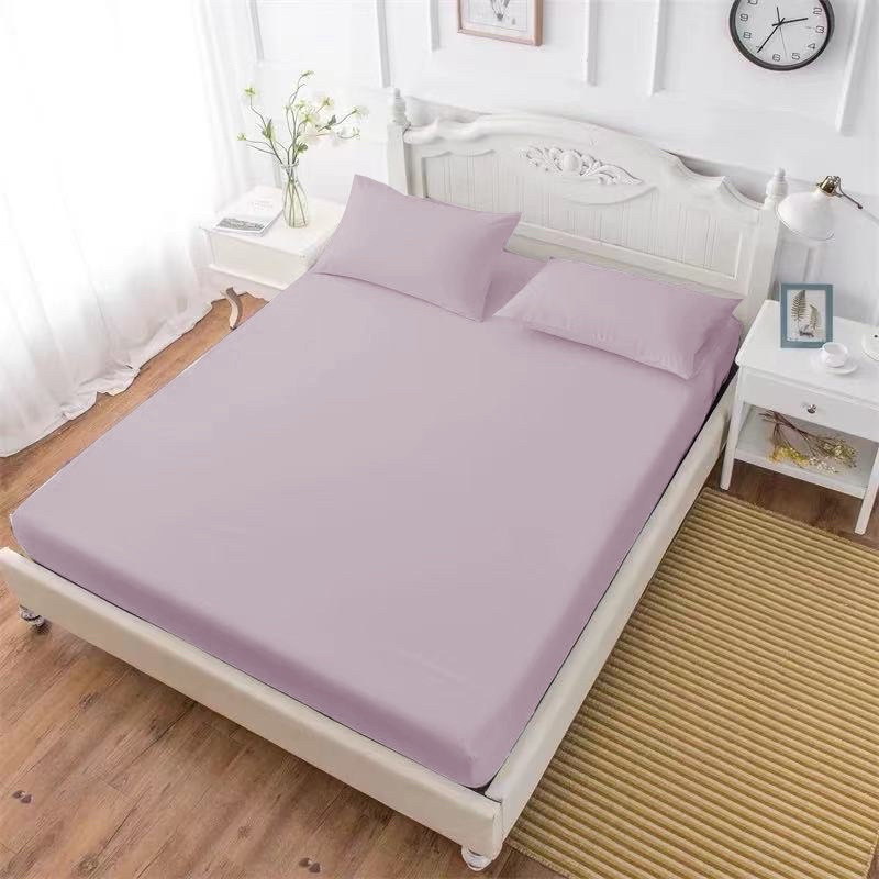 COD 3in1 Bed Sheet Cotton Nonslip Bedding with 2pcs Pillow Case Home