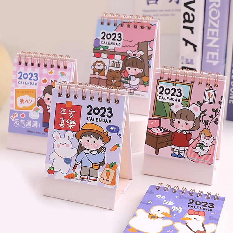 2023 Mini Cartoon Desk Calendar School Office Desktop Vertical Schedule