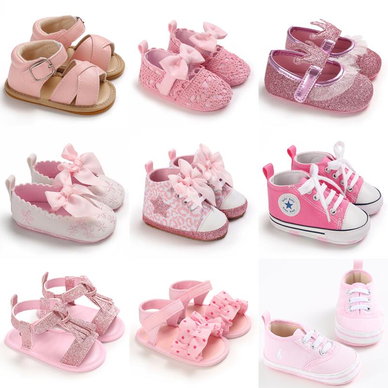 Pink Color Theme Christening baby Shoes for 1 Year Old Newborn Baby ...