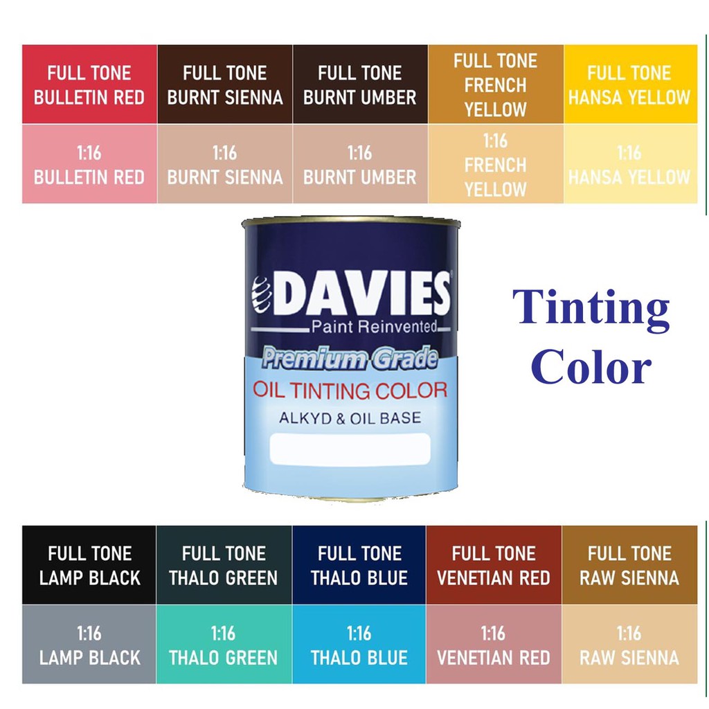 Davies Oil Tinting Color Alkyd and Oil Based 60ml Shopee Philippines