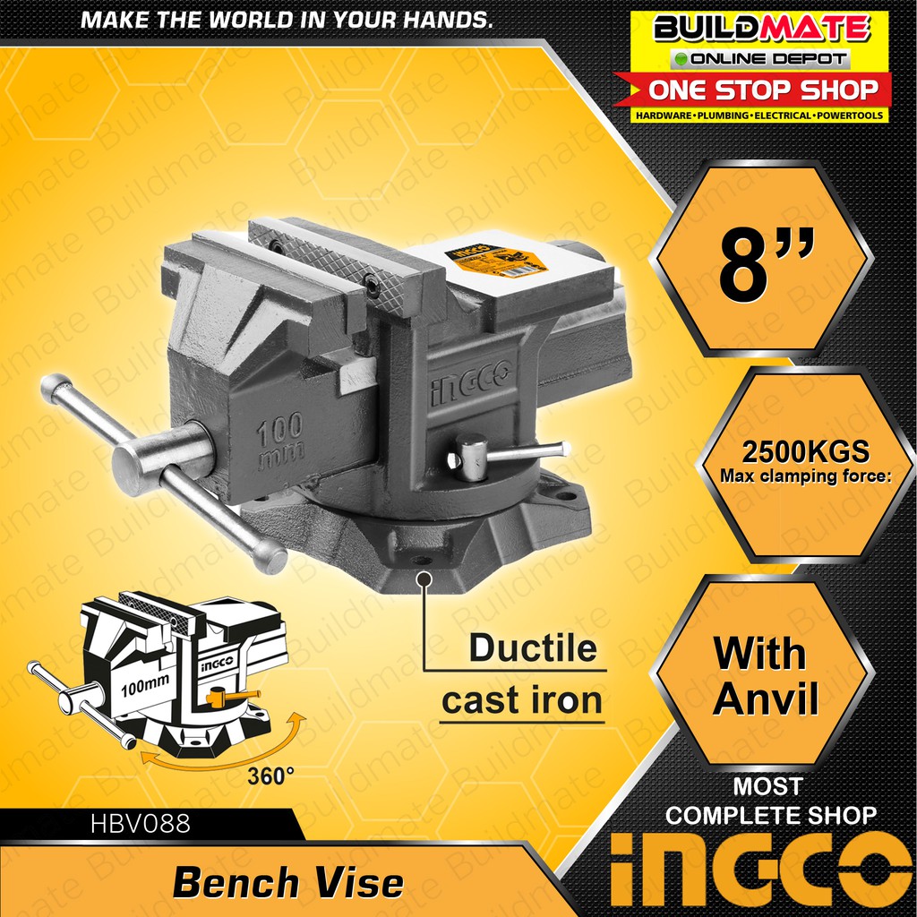 Buildmate x INGCO Bench Vice with Anvil 8