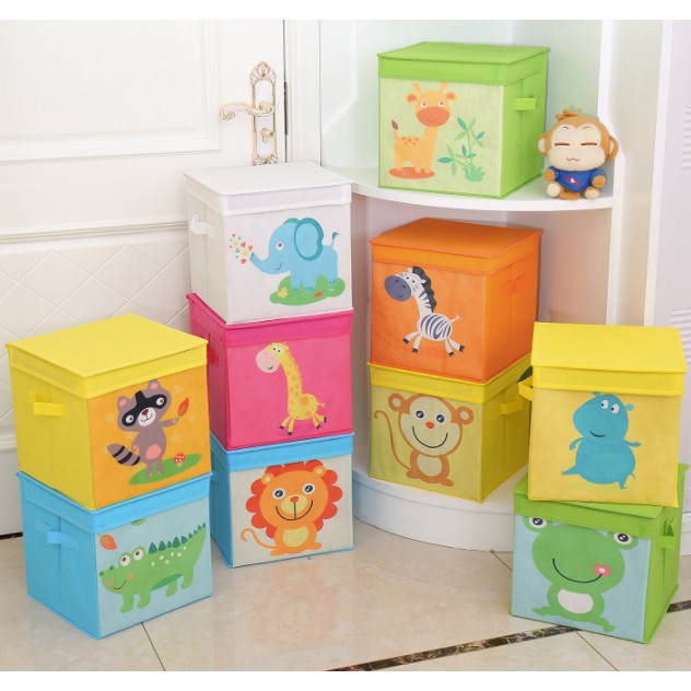 SALE Play and Store Foldable Storage Box Organizer Kids Toys Storage with  Cover for Bedroom Home