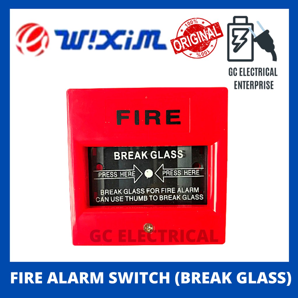 Fire Alarm Switch Break Glass Manual Bell Call / SAFETY / SALE ALARMS