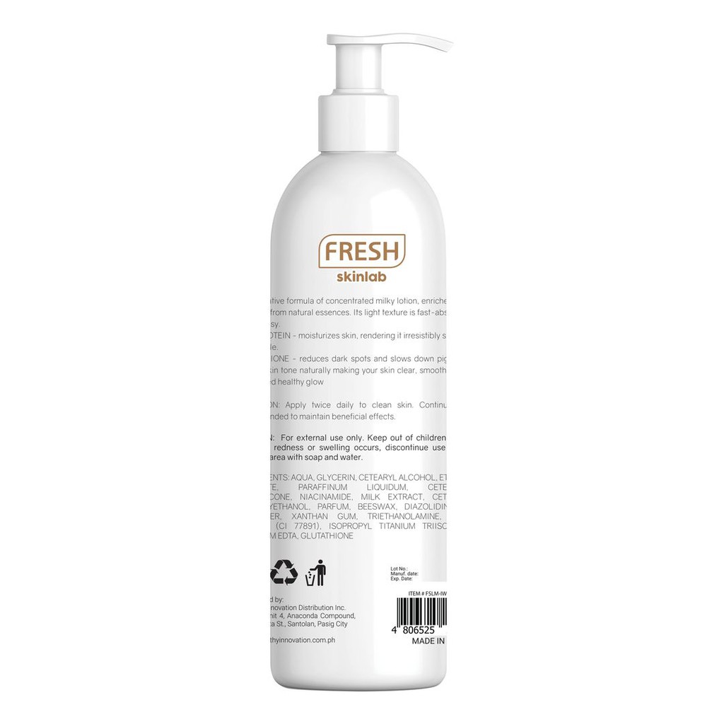 fresh skinlab milk white glutathione lotion Body VS Womaness Daily V glutathione whitening cream korean Fresh