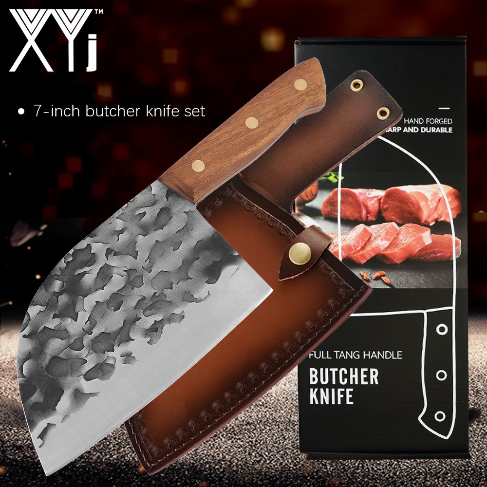 Dream Reach Forging Serbian Chef Knife Kitchen Chef Knives Full Tang High  Carbon Clad Steel Almasi Butcher Cleaver with Leather Sheath (B-Almasi Knife)  - Yahoo Shopping