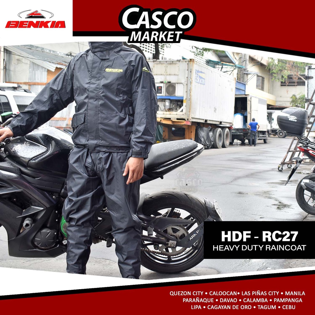BENKIA HDFRC27 HEAVY DUTY RAINCOAT MOTORCYCLE (UNISEX) WITH PANTS AND