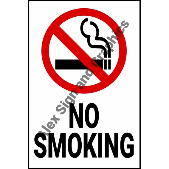 No Smoking PVC Signage (white) - A4 Size (7.5 x 11.25 inches) | Shopee ...