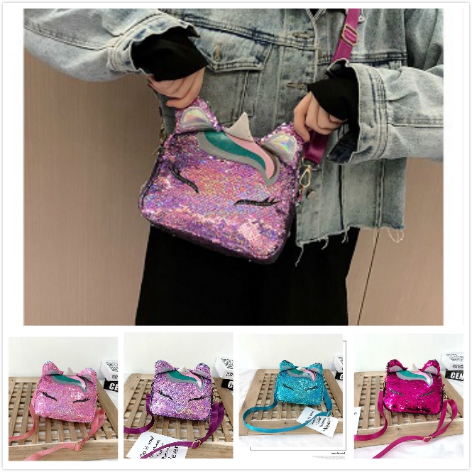 Unicorn Sequin Sling Bag For girl Crossbody lovely Casual fashion