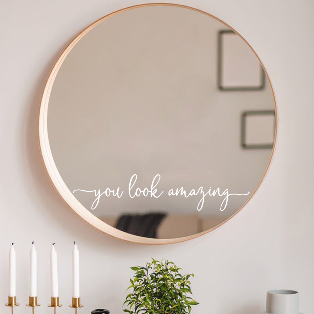 You Look Amazing Mirror Sticker Cartoon Wall Decals Pvc Mural Art Diy ...