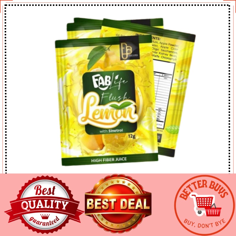 (BETTERBUYS) Fablife Flush Lemon Juice Drink Detox High Fiber Promotes