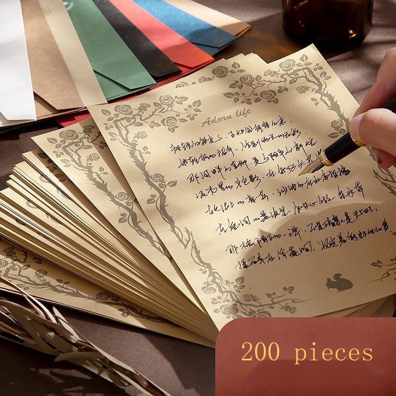 Kraft letter paper envelope set retro literary ins simple handwritten love letter letter paper