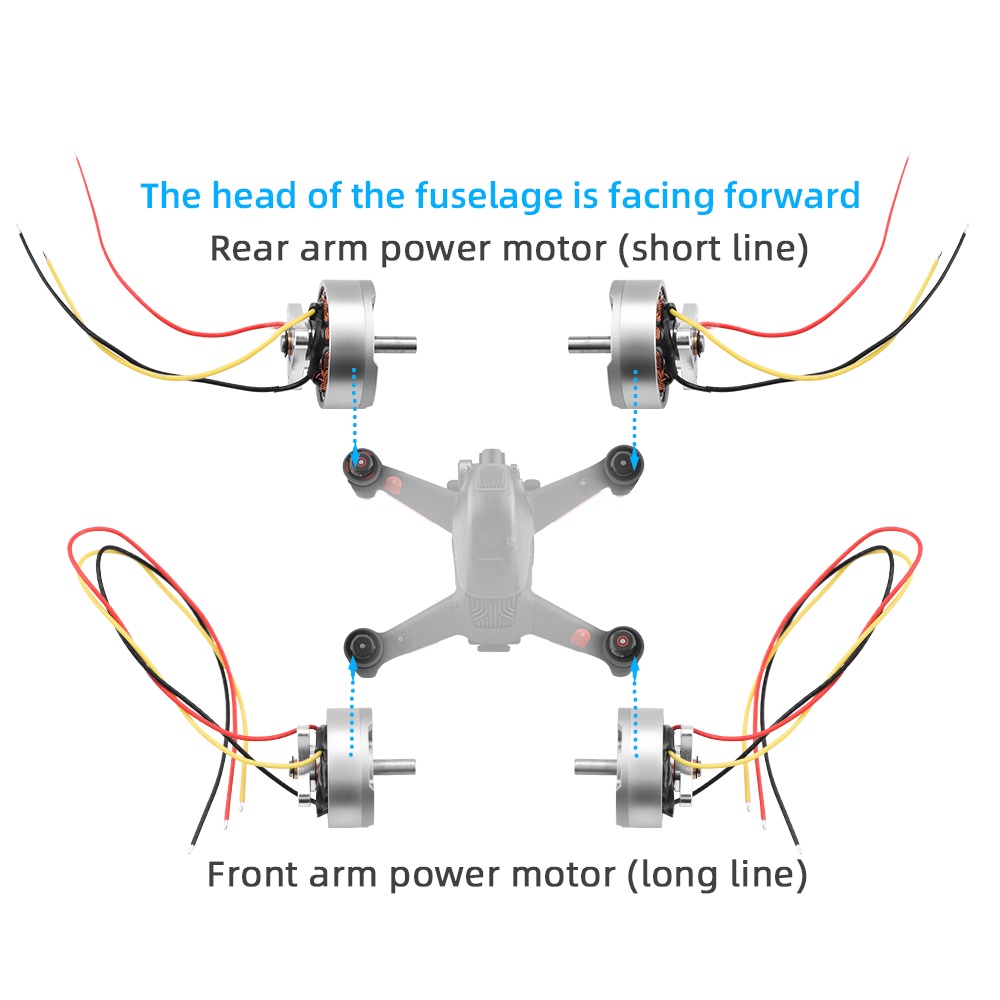 for DJI FPV Drone Original Arm Motor Spare Part Front Rear Arm Motor ...