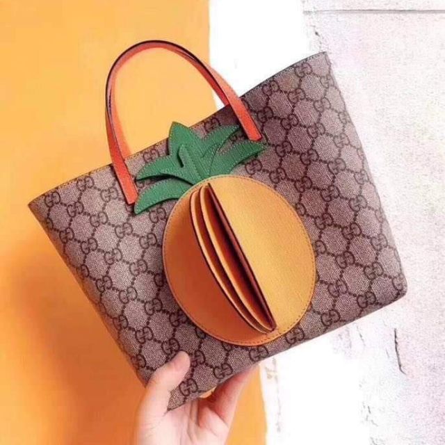 Gucci pineapple tote shop bag