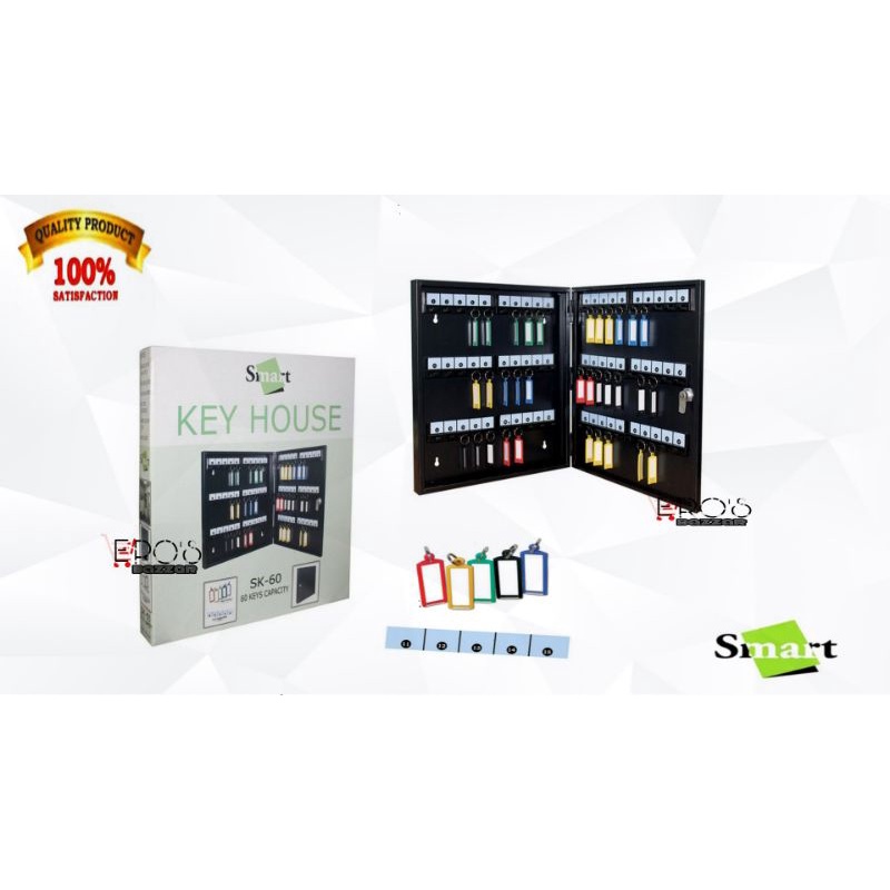 Key Box 60 Keys Capacity with FREE Keychain and Numbered Strips ...