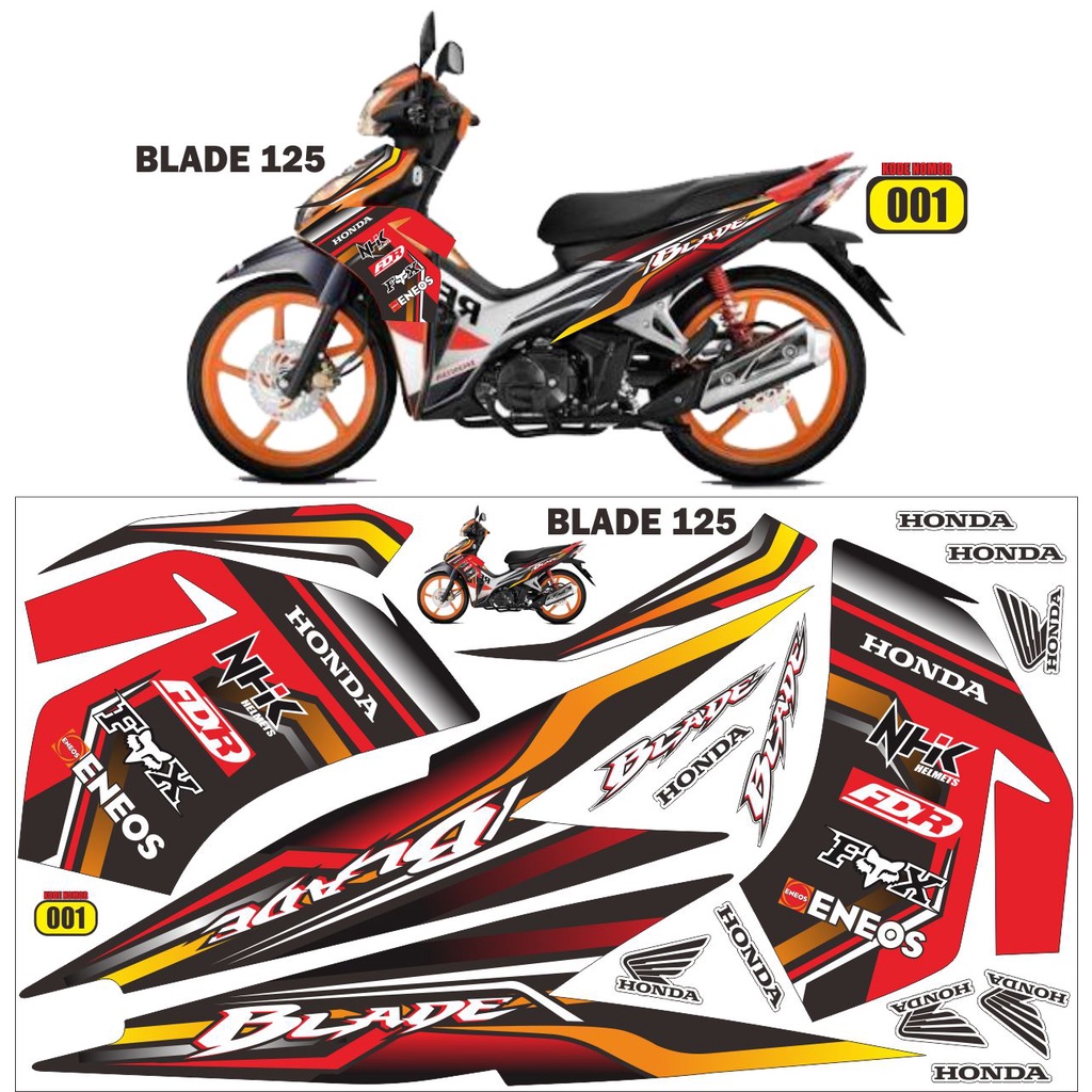 Honda BLADE 125 FI DECAL Motorcycle STICKER SEMI FULL STICKER | Shopee ...