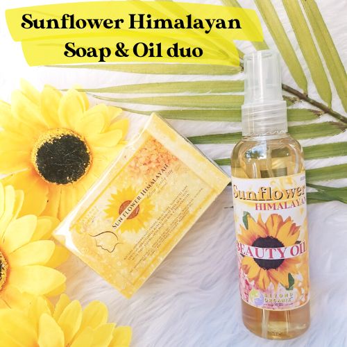 SUNFLOWER HIMALAYAN BEAUTY OIL & SOAP BUNDLE (whitens underarm, eliminates dark spot, stretch