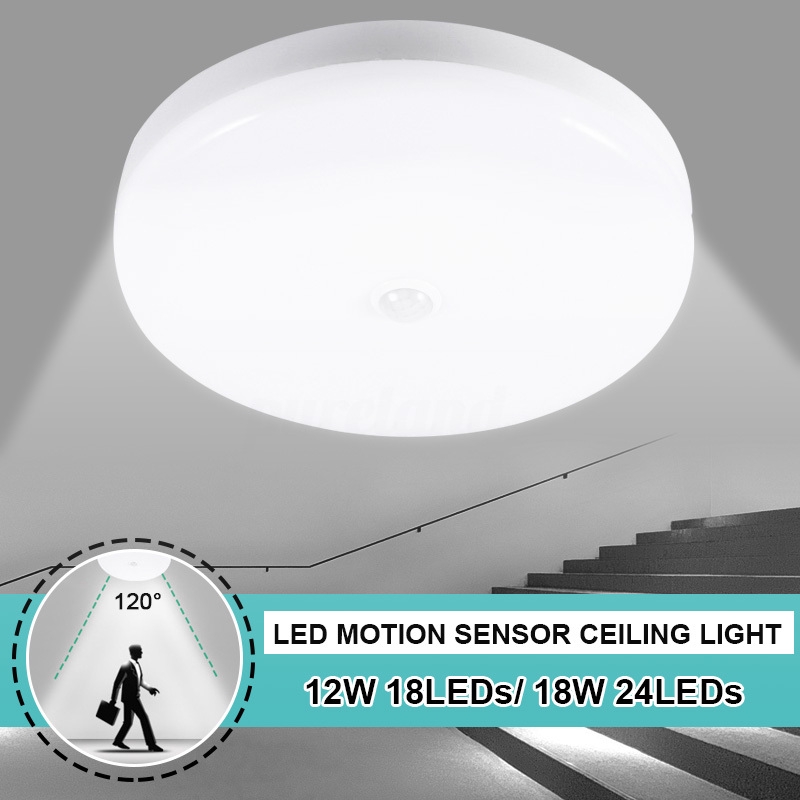 PURE 220V 12/18W intelligent Motion Sensor LED White Ceiling Light Home ...
