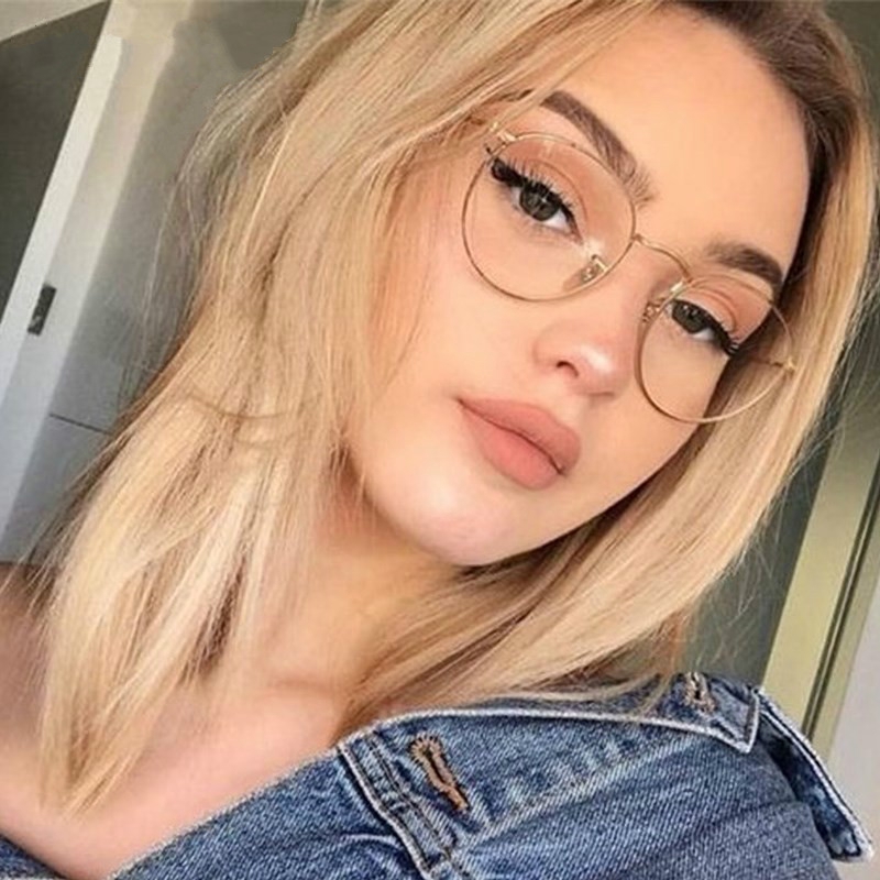 Classic Round Anti Ray Glasses for Women Fashion Metal Frame Eyeglasses Frames Men Anti Glare Shades Metal Spectacles Eyewear Goggle