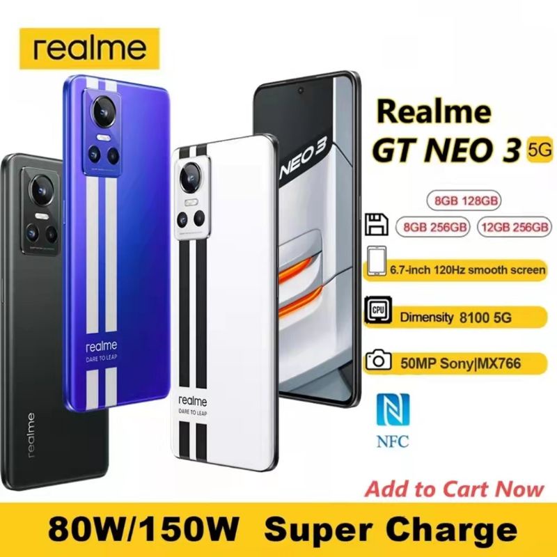 realme GT Neo 3 150W Dual-SIM 256GB ROM + 12GB RAM