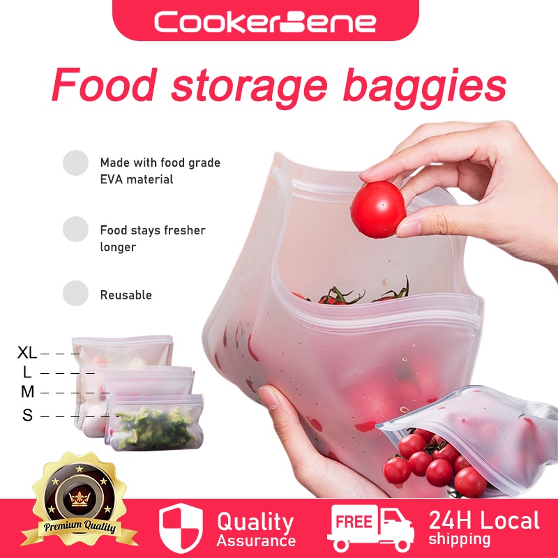 Reusable Food Storage Bags Bpa Free Silicone Material Kitchen Freezer  Bags Fresh-Keeping Bag