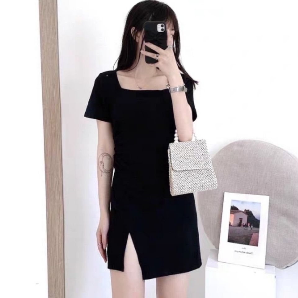 Skirt Sexy Temperament AgeReducing SlimFit Slimmer Look Split Dress