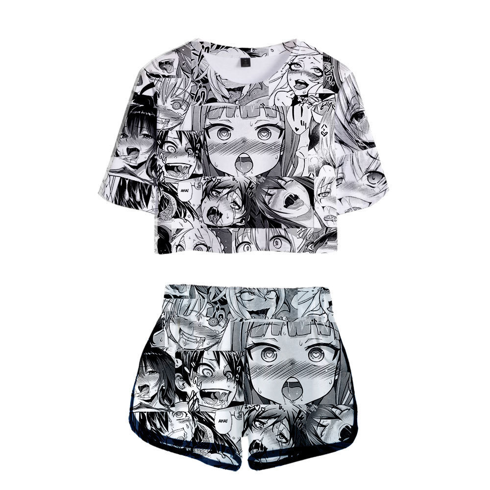 New Ahegao Costume Women s Crop Tops Shorts Women Jersey Set Shopee Philippines