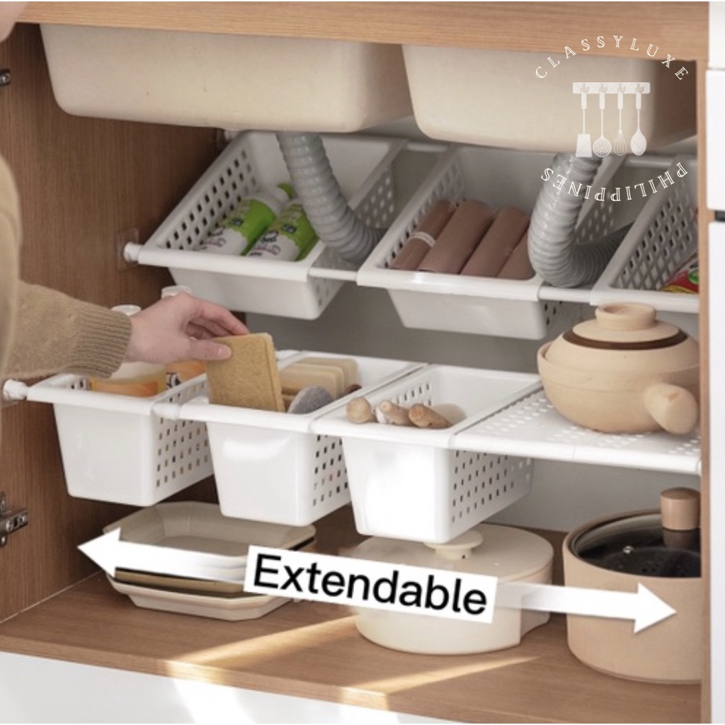 Classy Luxe Adjustable Rod Rack Multi-functional Organizer Kitchen ...
