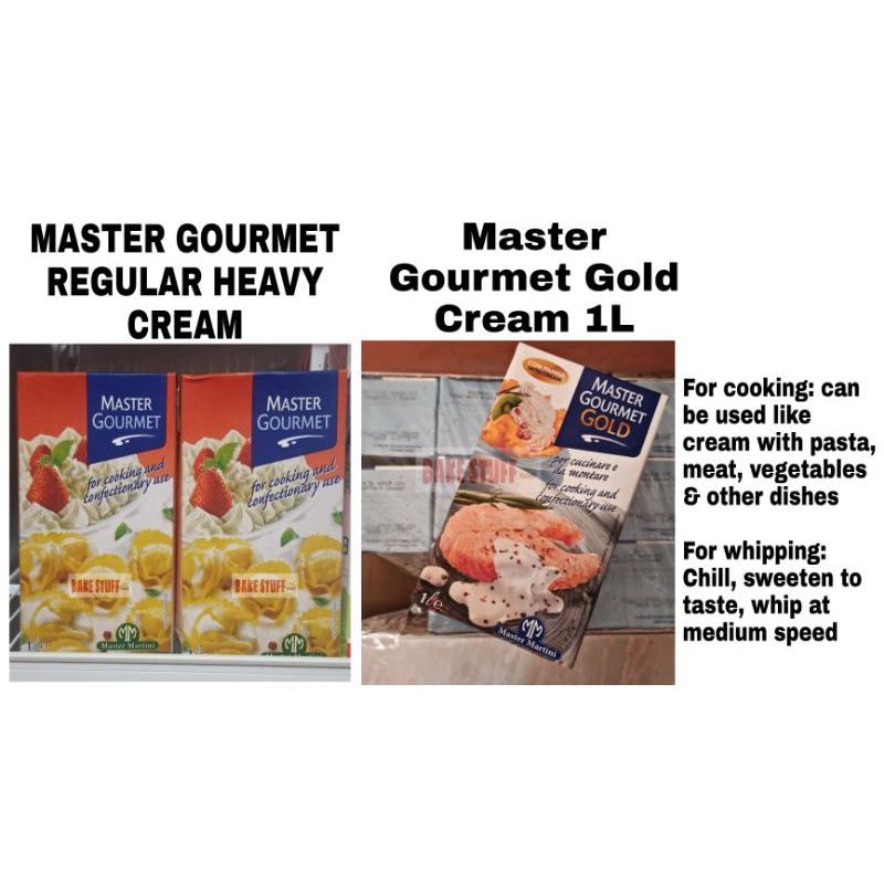 Master Martini Master Gourmet Heavy Cream Master Gourmet Gold 1 liter