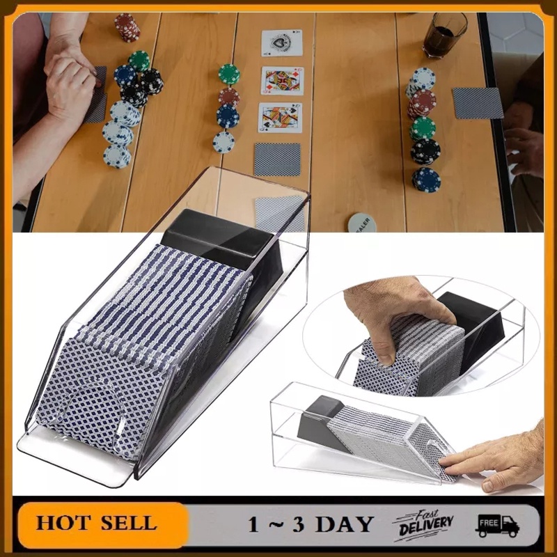 Deluxe 4 Deck Playing Card Dealing Shoe Case Casino Poker Dealer Game ...