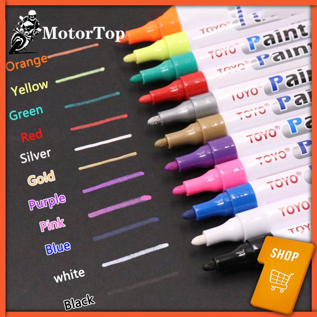 TOYO Waterproof Permanent Paint Marker Pen Tire Rubber Fabric Metal