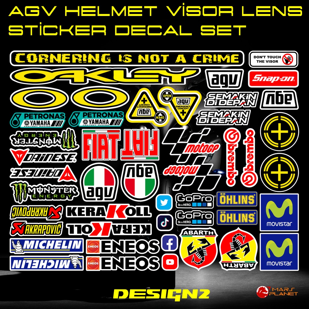 AGV Helmet Visor Sticker Decal Set Hologram / Matte / Glossy Waterproof