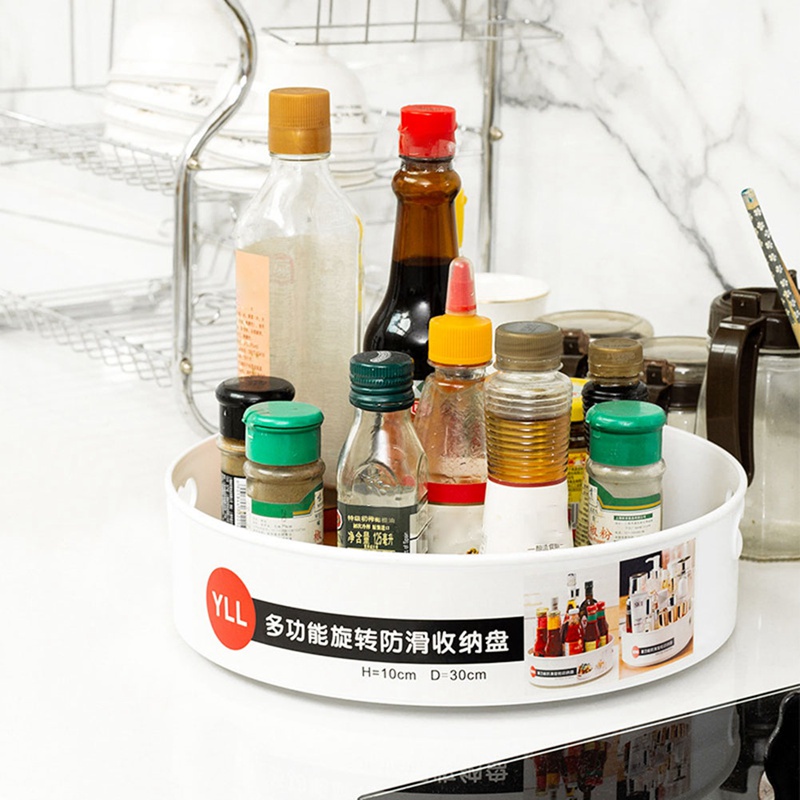 Desk Top Multi Functional 360 degree Rotating Shelf Storage Tray Anti ...