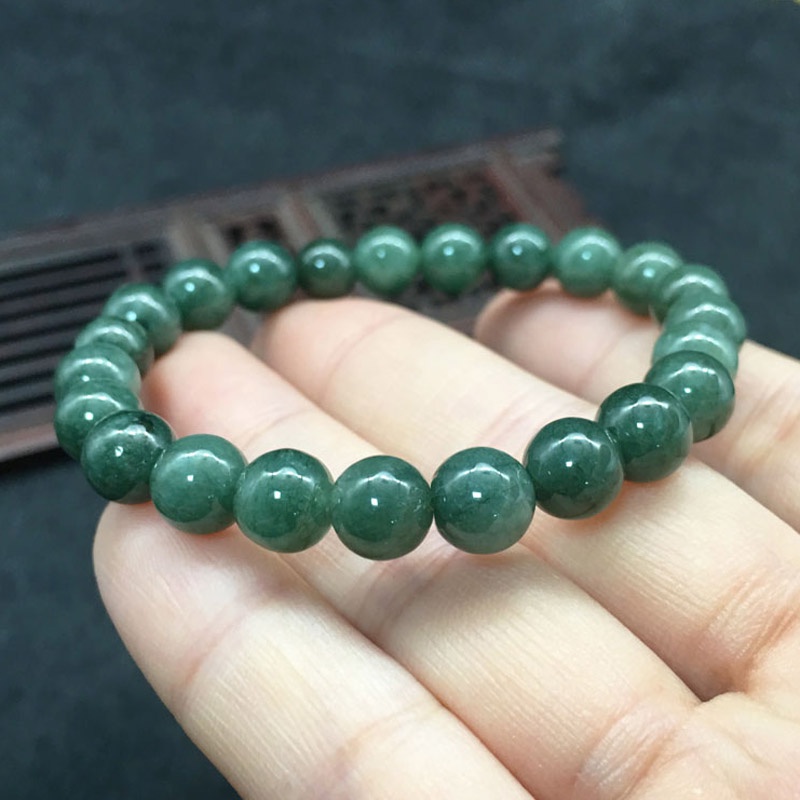 6MM Natural Burma Jade Bracelet for women Myanmar Jadeite Green Real  ACCESSORI GIFT BEAD DROPSHIP JEWELRI FASHION