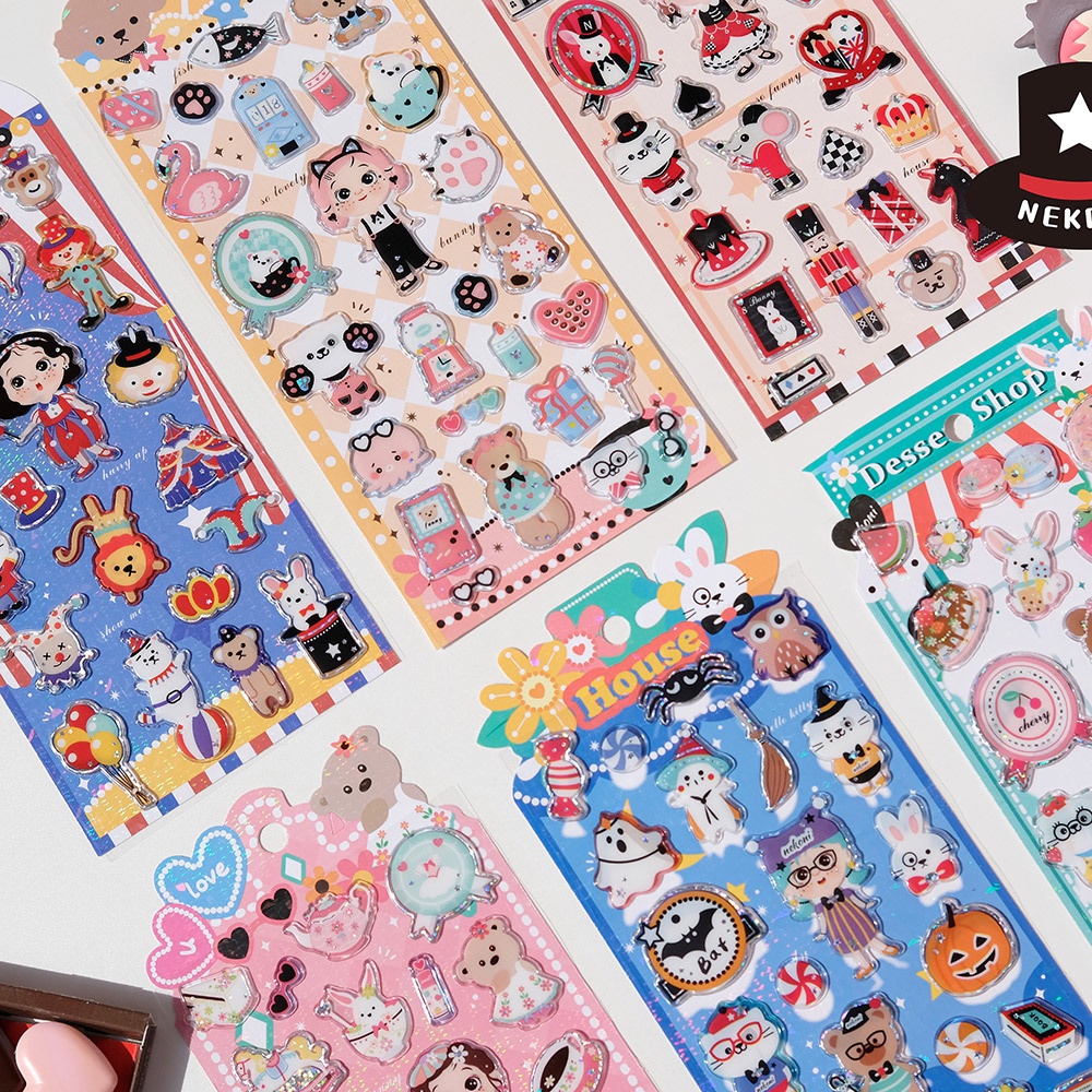 NEKONI Brand Novelty Freckled Girls Laser Stickers Scrapbooking Diy ...