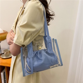 Women Bag Contrast Jelly Bag New Plastic Shoulder Bag Transparent
