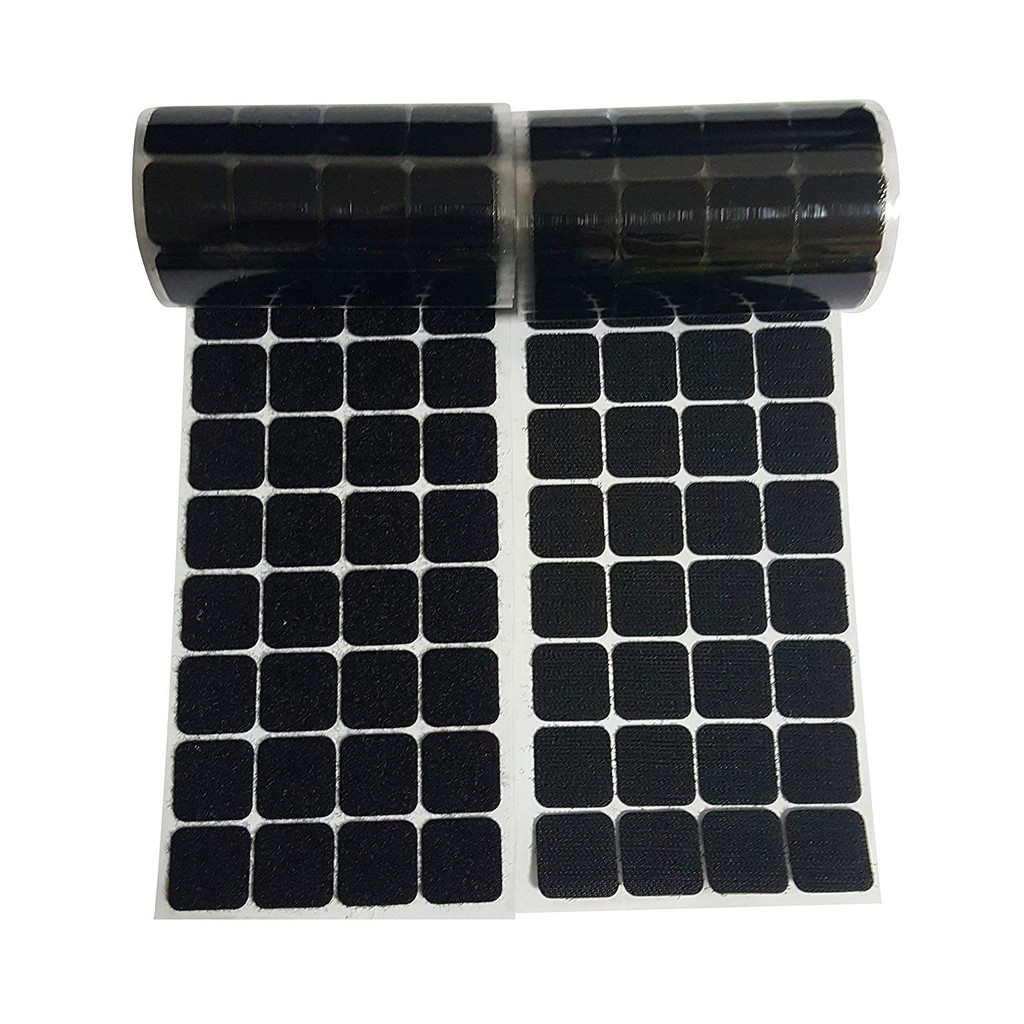 Velcro 2.5cm Black Square Straps 200 Pairs Self Adhestive Self Adhesive ...