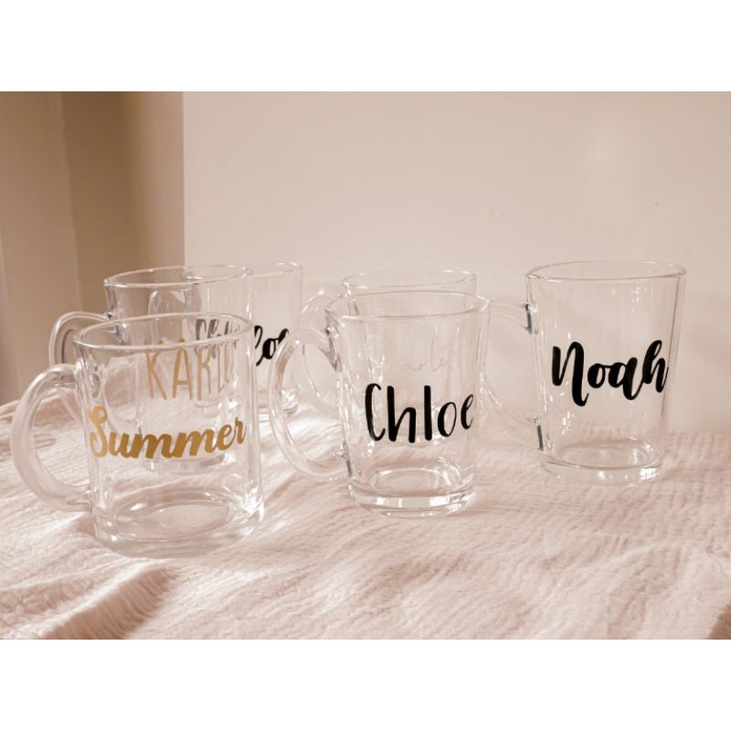 Personalized Clear Mugs (Vinyl Sticker) Shopee Philippines