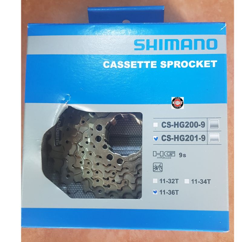 Shimano CS-HG201 9-Speed MTB Cassette – 11-34T, HG, Silver, Mountain Bike