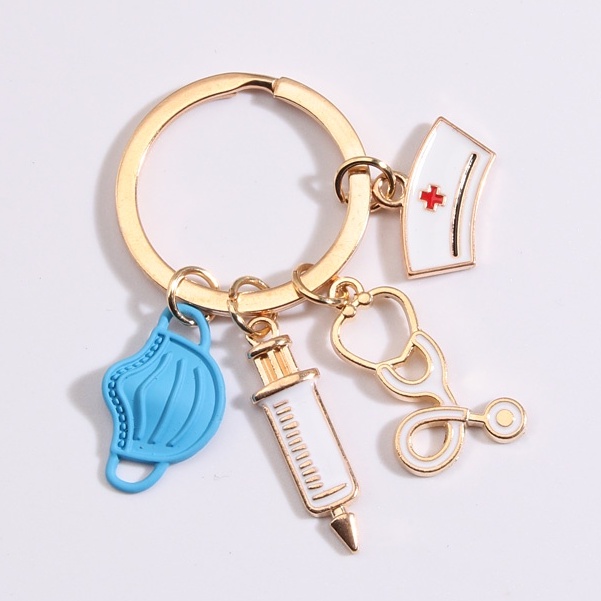 Medico Keychain Injection Syringe Stethoscope Nurse Cap Key Ring ...