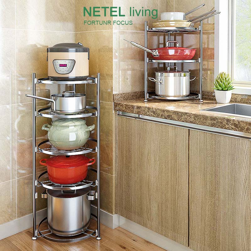 [NETEL &Ready stock] Kitchen Pot Rack Multi-functional Kitchen Stand ...