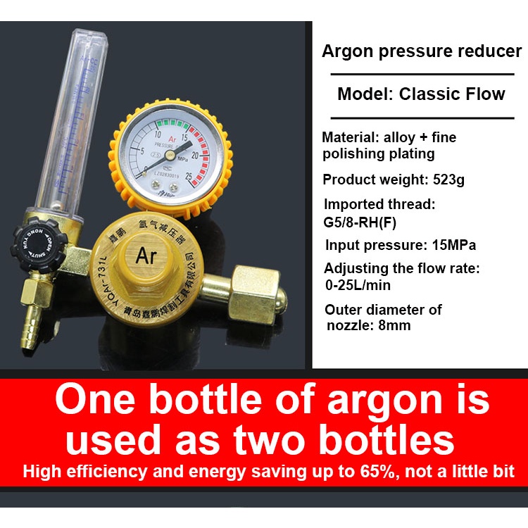 Argon Regulator Co2 Mig Tig Flow Meter Gas Regulators Flowmeter Welding Weld Gauge Argon 1852