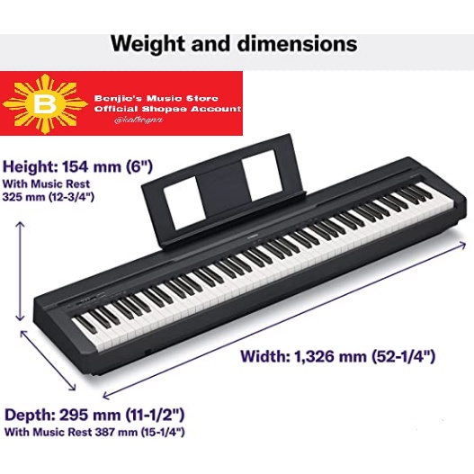 Yamaha P45 88 Key Weighted Action Digital Piano w Power Supply and