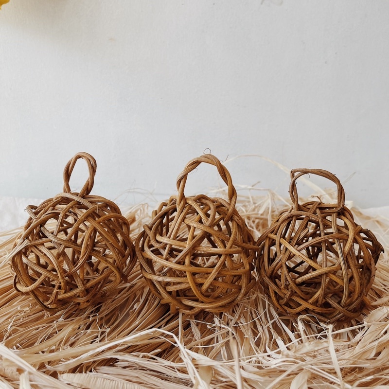 Rattan Christmas Ornament Balls SET OF 3 (Rebecca) Shopee Philippines