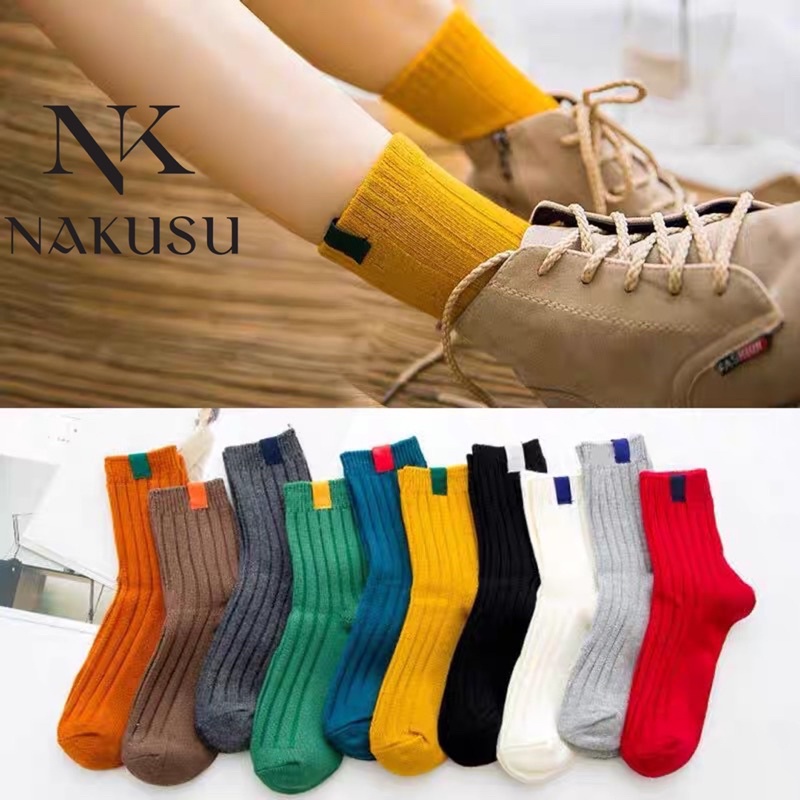 Nakusu Set Of 10Pairs Korean High Quality Middle Tube Socks Fashion