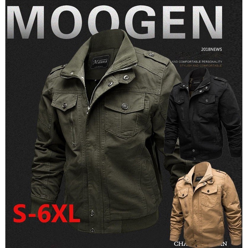 Men Army Green Pilot Jackets Casual Loose Windproof Outdoor Cargo coat