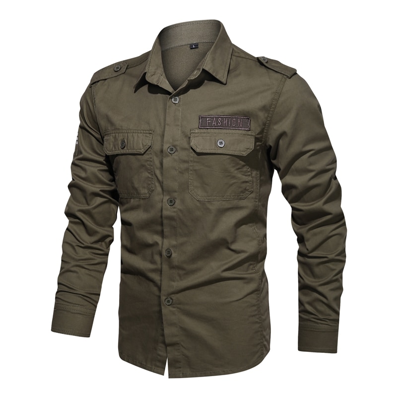 2024 New Spring Military Men Shirt 100 Cotton Long Sleeve Shirts for Men Epaulets Mens Army Shirts Top Quality Men Clothing Shopee Philippines