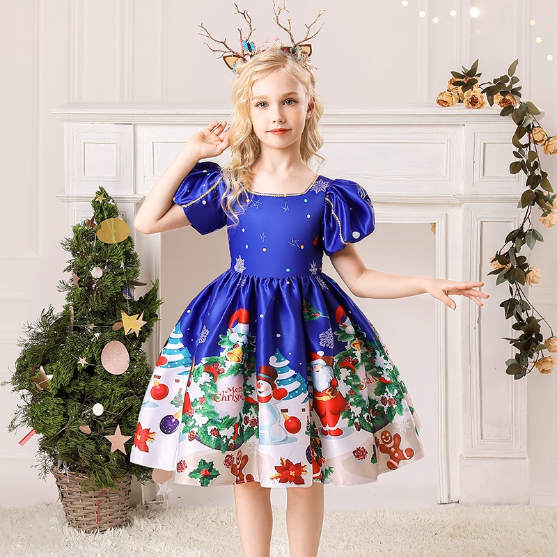 MQATZ Carnival Kids Christmas Dress For Girls Clothing Girl Cosplay Party  Princess Dress Costume Child Clothes Red Blue Green 3-10 Years SD071 |  Shopee Philippines