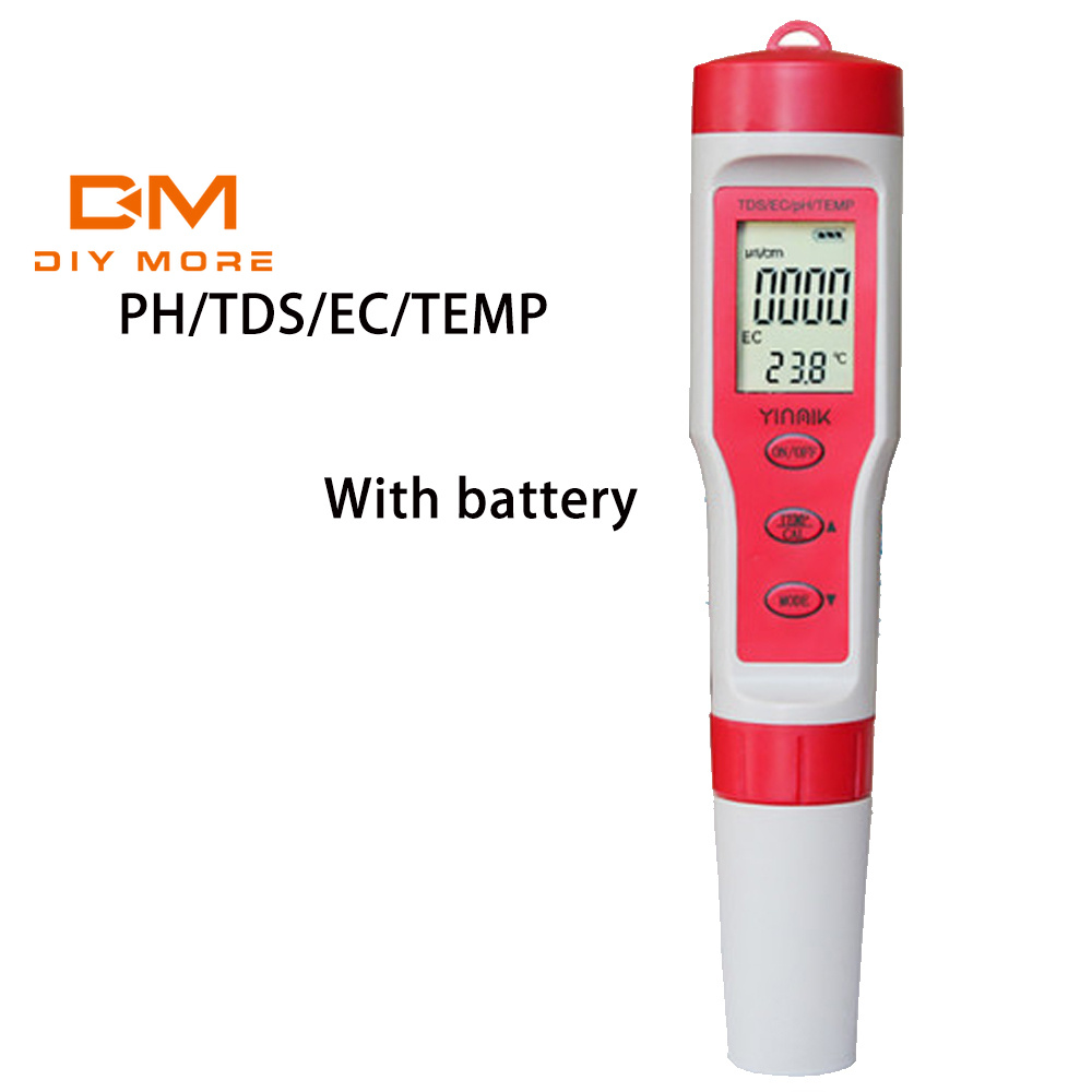 DIYMORE 4 in 1 PH/EC/TDS/TEMP Meter Test With battery Digital LCD Water ...